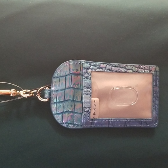 SOLD! NWT!Brahmin Stevie Blue Topaz Croc Embossed Leather ID Card Case Lanyard - Picture 15 of 15